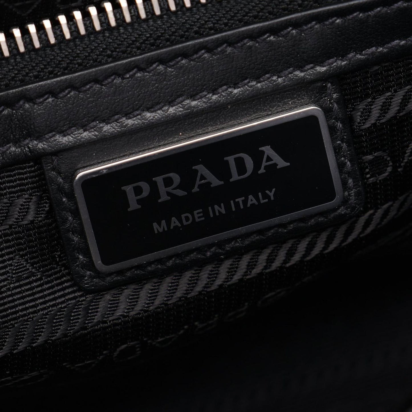 Prada Shoulder Bag Triangle Logo Black Saffiano Leather — view 4