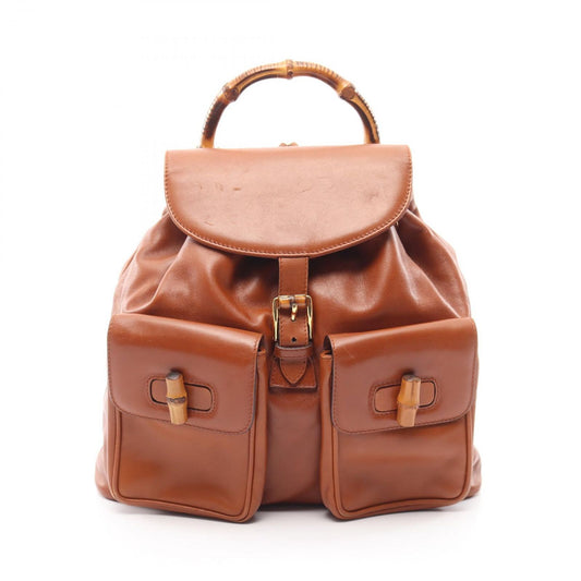 Gucci Backpack Bamboo 003 Brown Leather