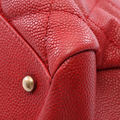 Chanel Shoulder Bag Quilted Bow Red Caviar Leather — view 7