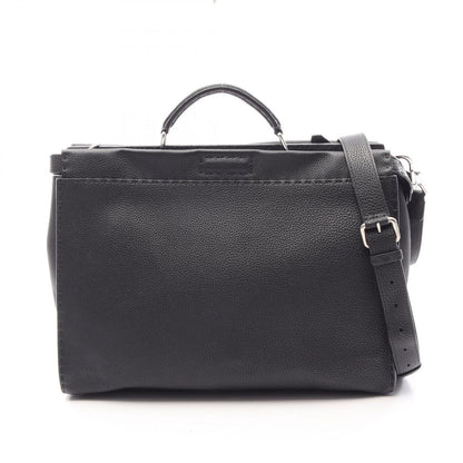 Fendi Business Bag Peekaboo Selleria Black Leather Fit Monster 2-Way
