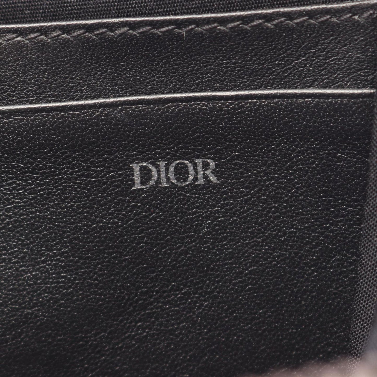 Dior Shoulder Bag Strap Zip Pouch Oblique Ivory Navy Black Canvas Leather — view 5