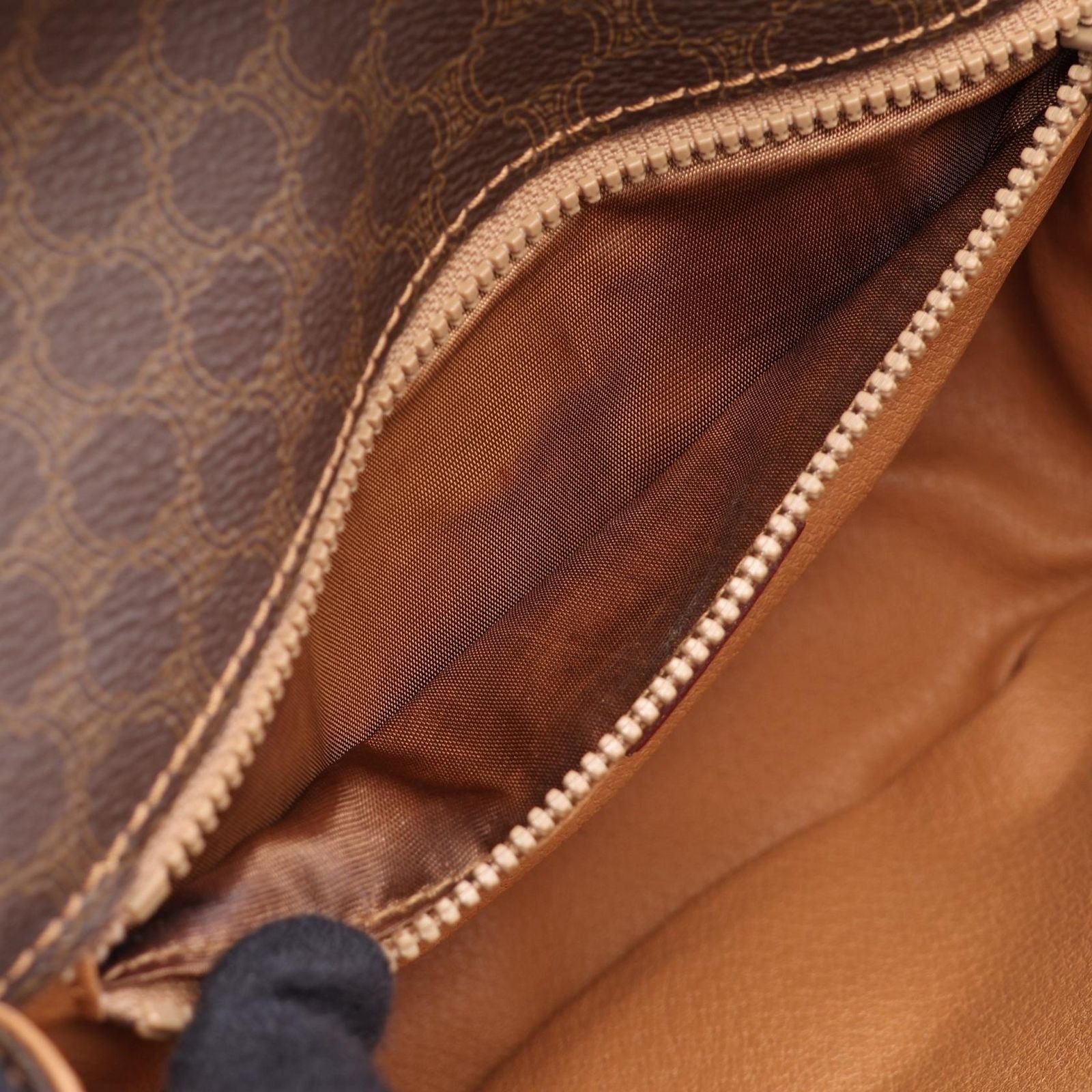Celine Shoulder Bag Macadam Brown Dark Leather — view 5