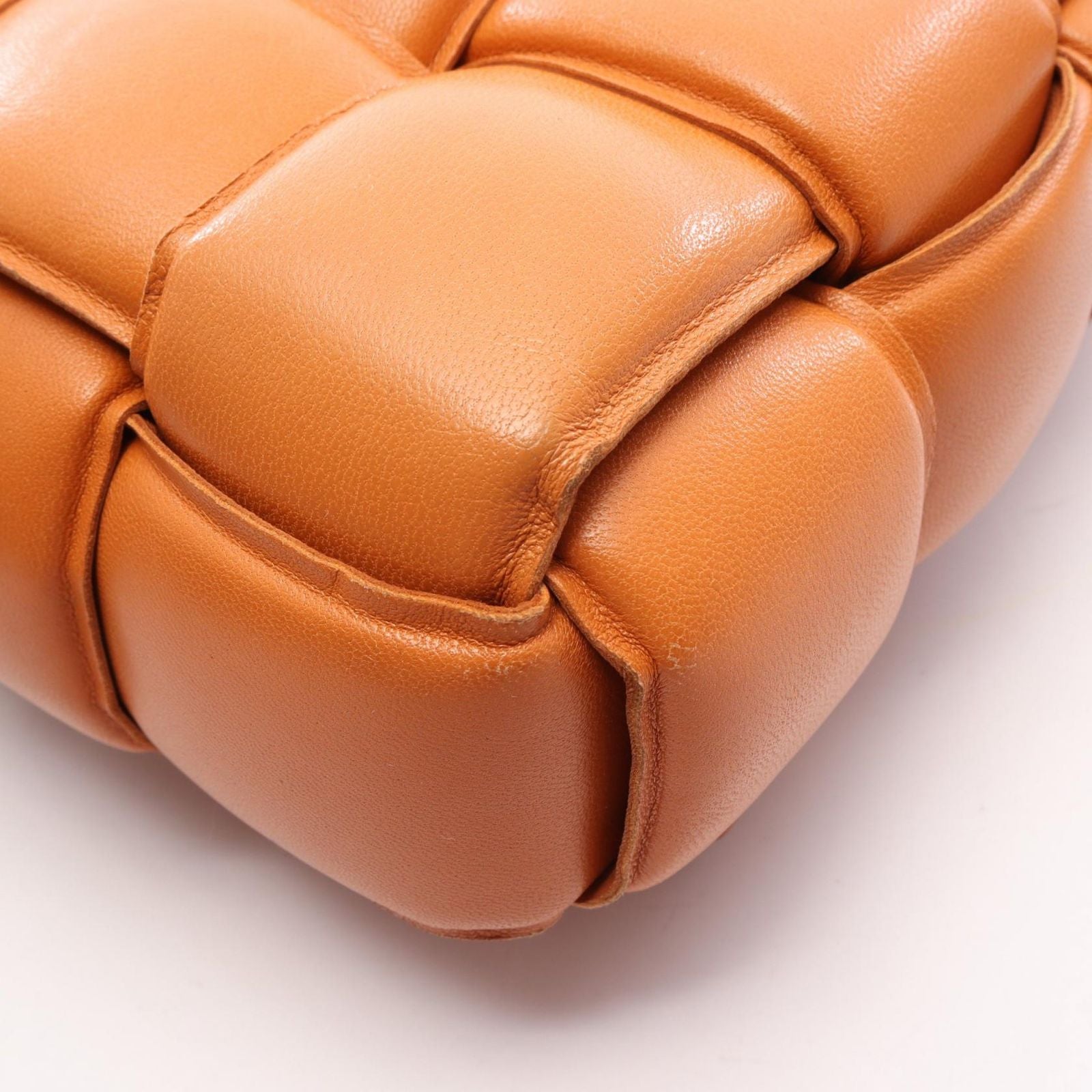 Bottega Veneta Shoulder Bag Padette Cassette Intrecciato Orange Leather Padet — view 8