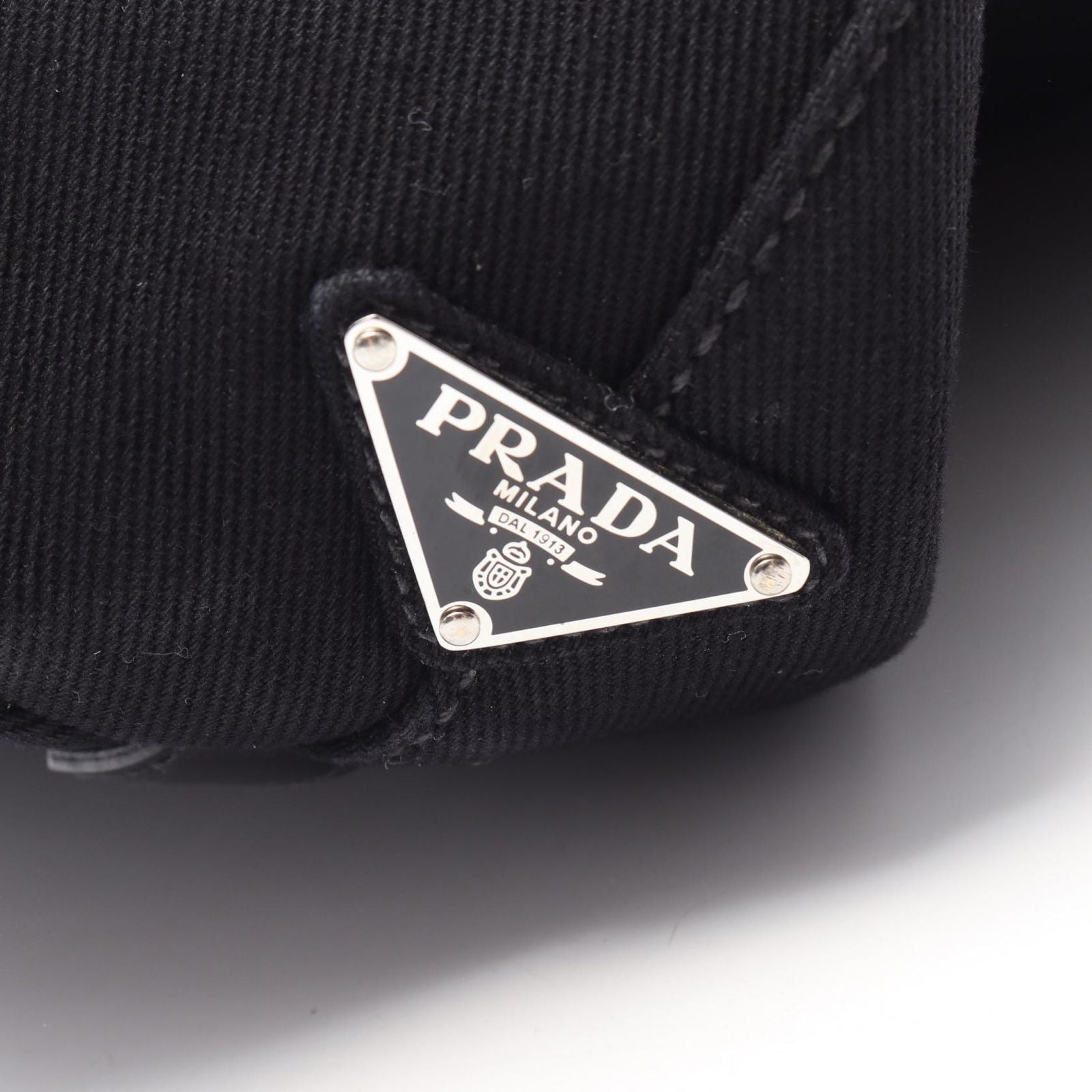 Prada Tote Bag Canapa Drill Black Canvas 2-Way Medium — view 5