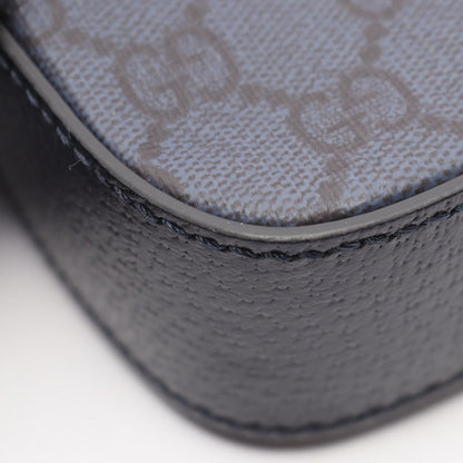 Gucci Shoulder Bag GG Supreme Navy Black Leather Ophidia Small Cross — view 7
