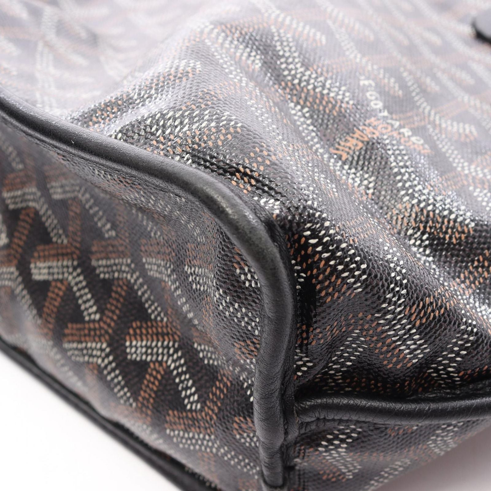 Goyard Tote Anjou Mini Pouch Reversible Black Brown White Leather — view 8