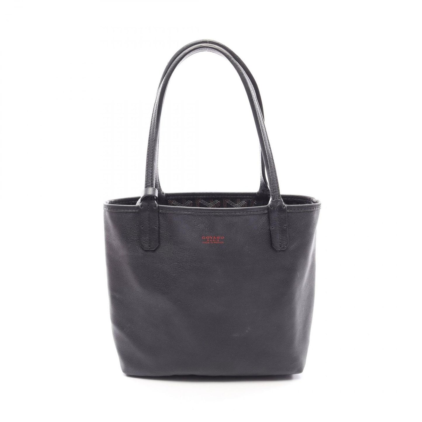 Goyard Tote Anjou Mini Pouch Reversible Black Brown White Leather — view 5