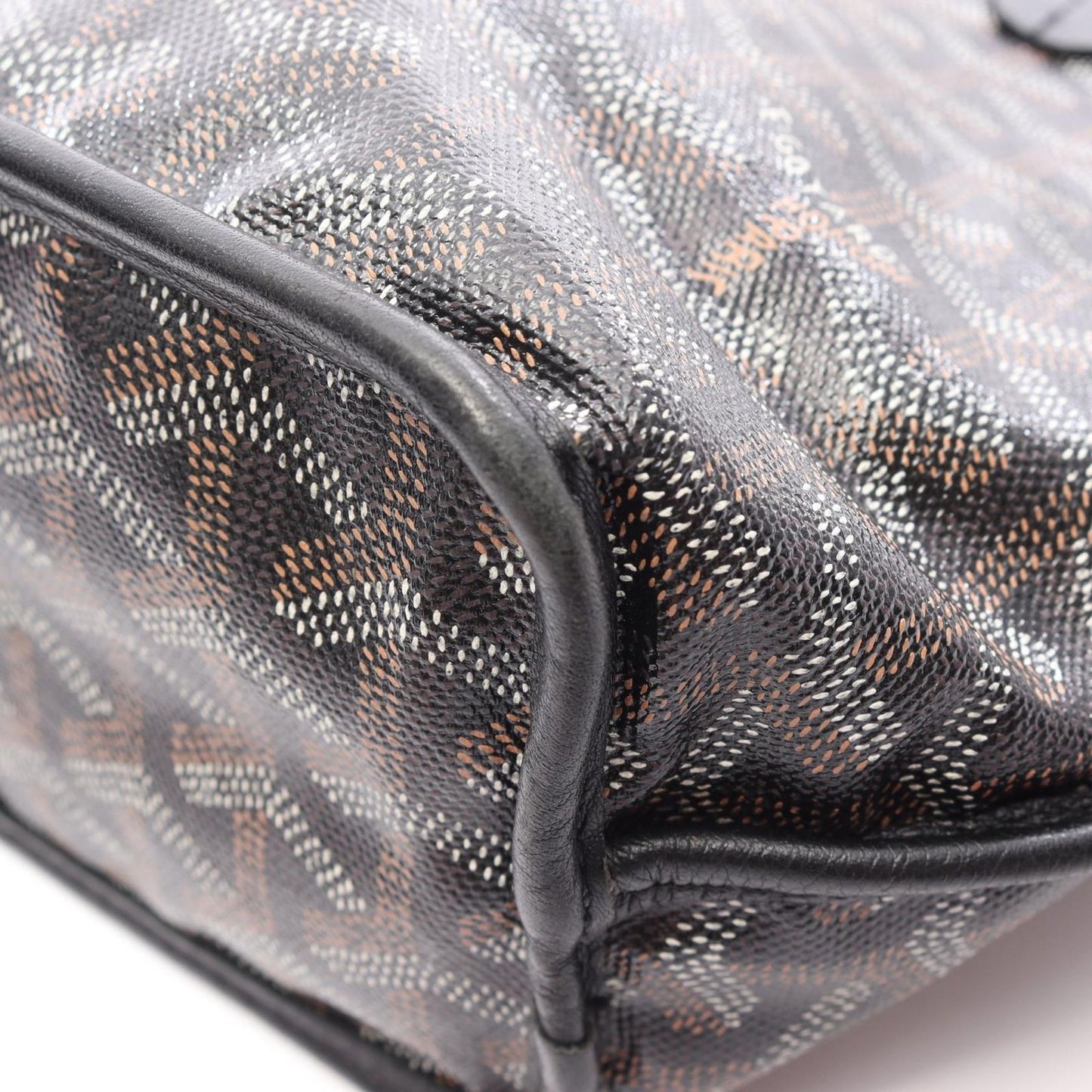 Goyard Tote Anjou Mini Pouch Reversible Black Brown White Leather — view 7