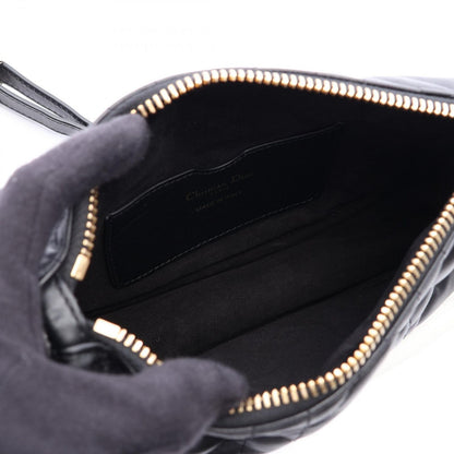 Dior Shoulder Bag Vibe Hobo Cannage 2-Way Black White Leather Chain — view 3