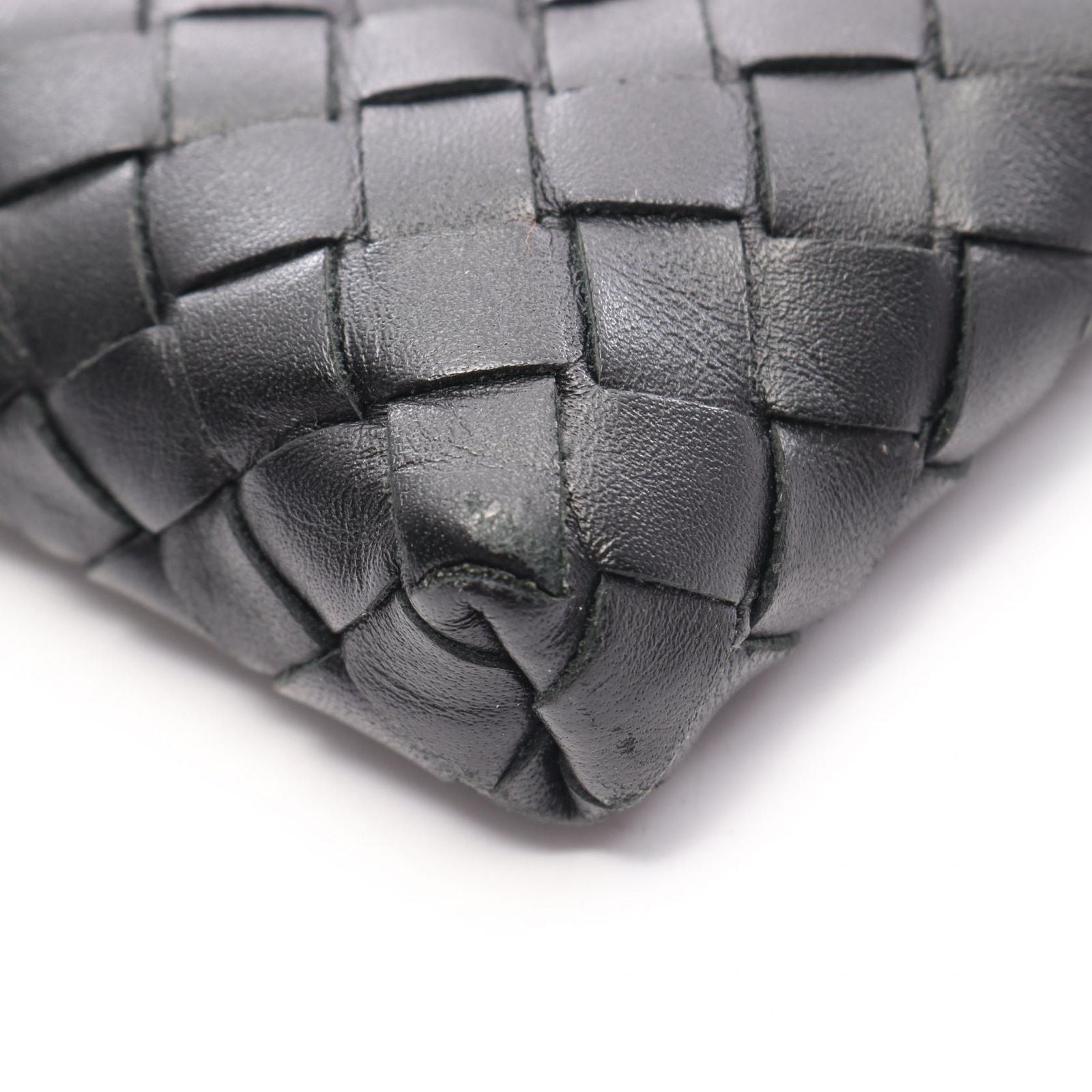 Bottega Veneta Shoulder Bag Intrecciato Black Leather — view 8