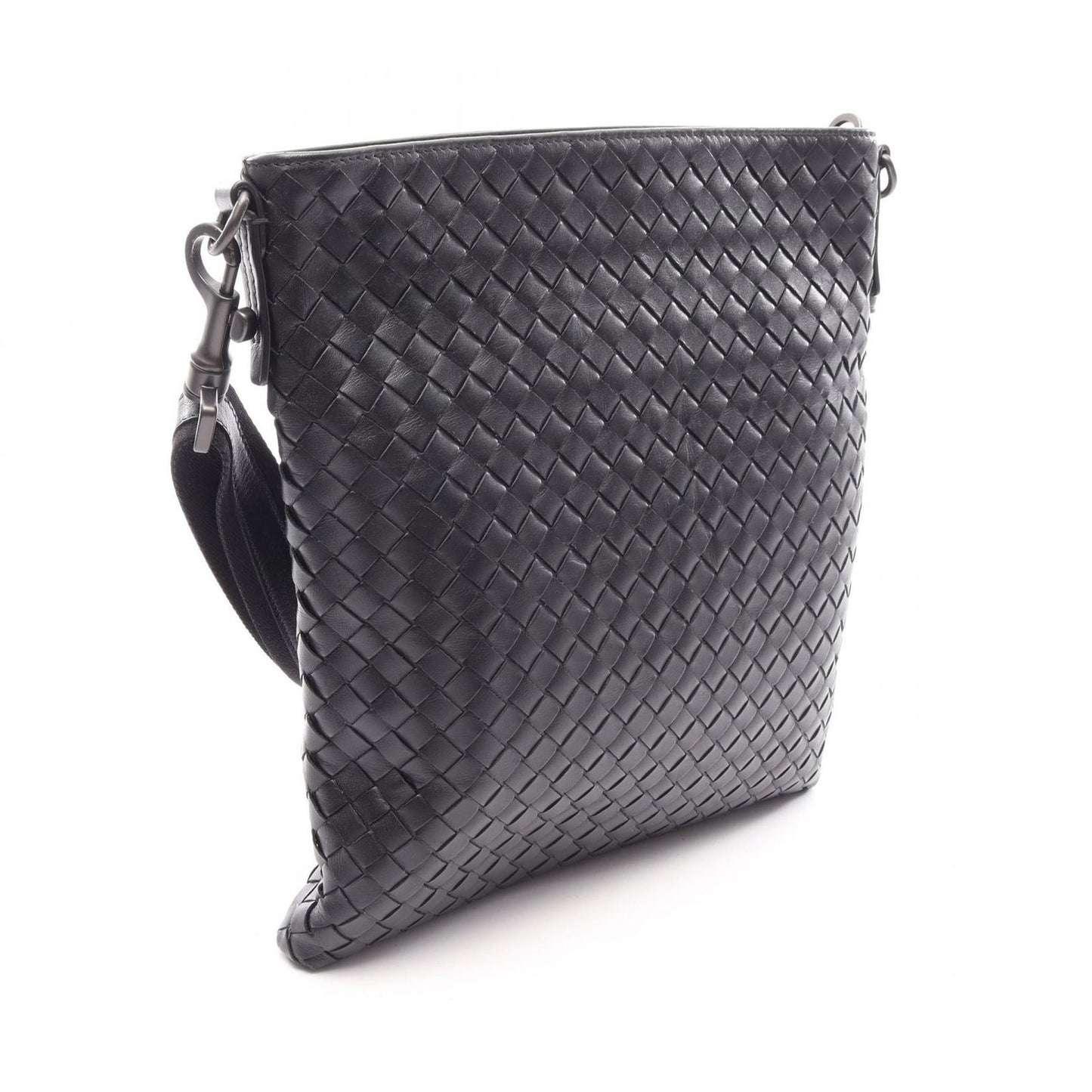 Bottega Veneta Shoulder Bag Intrecciato Black Leather — view 2