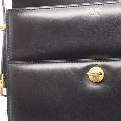Celine Shoulder Bag Black Leather Gancini — view 6