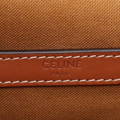 Celine Shoulder Bag Folco Medium Triomphe Dark Brown Leather — view 4