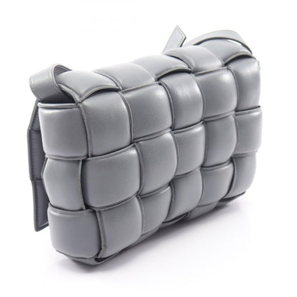Bottega Veneta Shoulder Bag Padded Cassette Intrecciato Gray Leather Maxi — view 2
