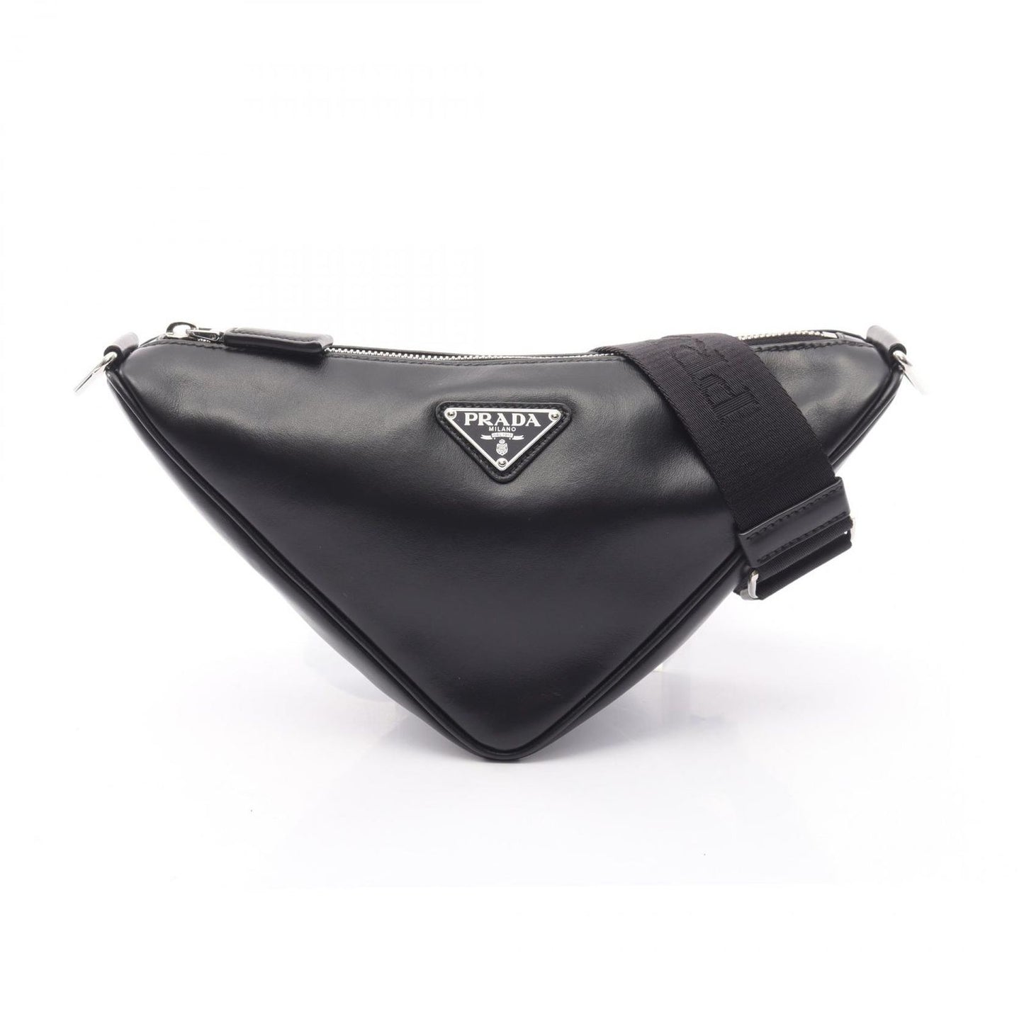 Prada Shoulder Bag Triangle Black Leather