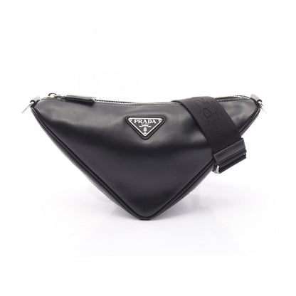Prada Shoulder Bag Triangle Black Leather