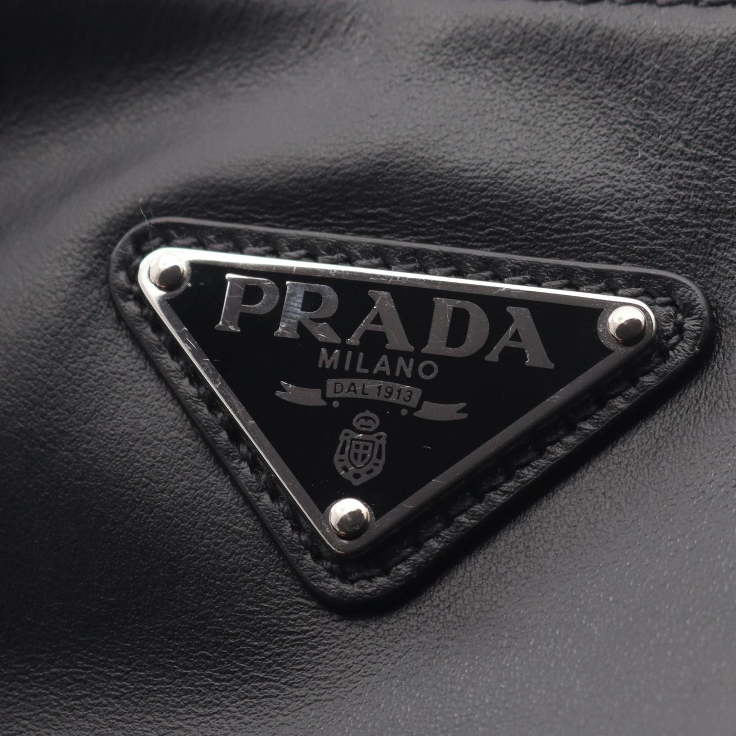 Prada Shoulder Bag Triangle Black Leather — view 7