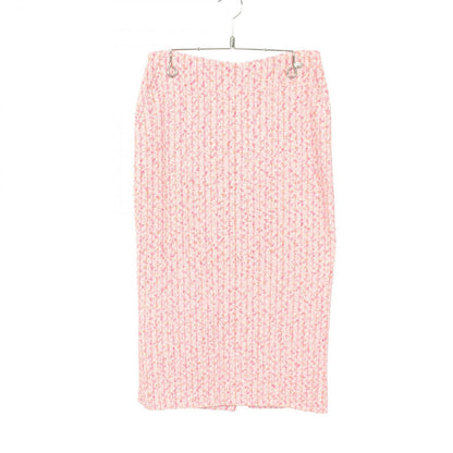 Chanel Skirt CC Logo Button Tweed Cotton