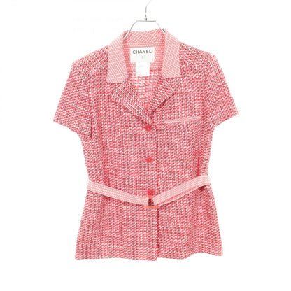 Chanel Coco Buttons Tweed Short Sleeve Wool Jacket