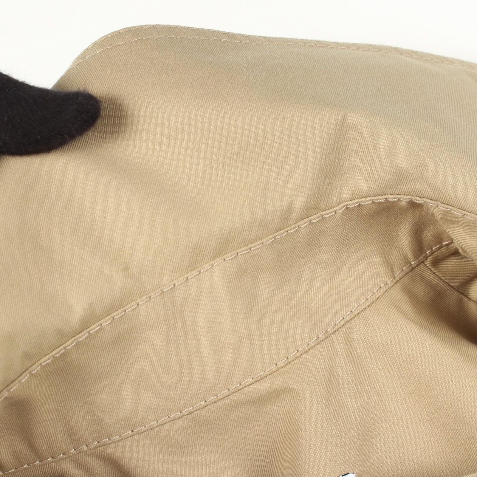 Loewe Trench Coat Anagram Double Breasted Beige Cotton Leather — view 6