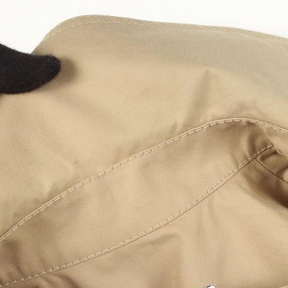 Loewe Trench Coat Anagram Double Breasted Beige Cotton Leather — view 6