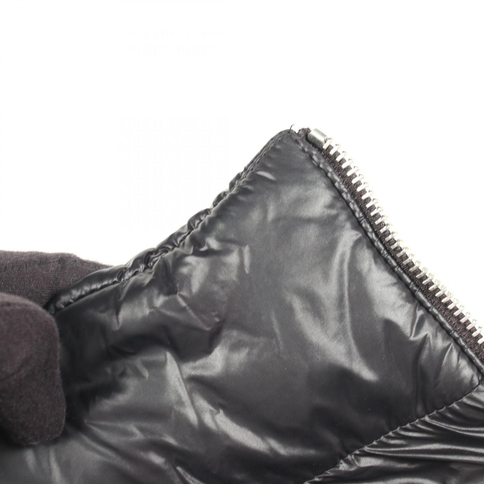 Prada Down Jacket Logo Print Hooded Black Nylon — view 8