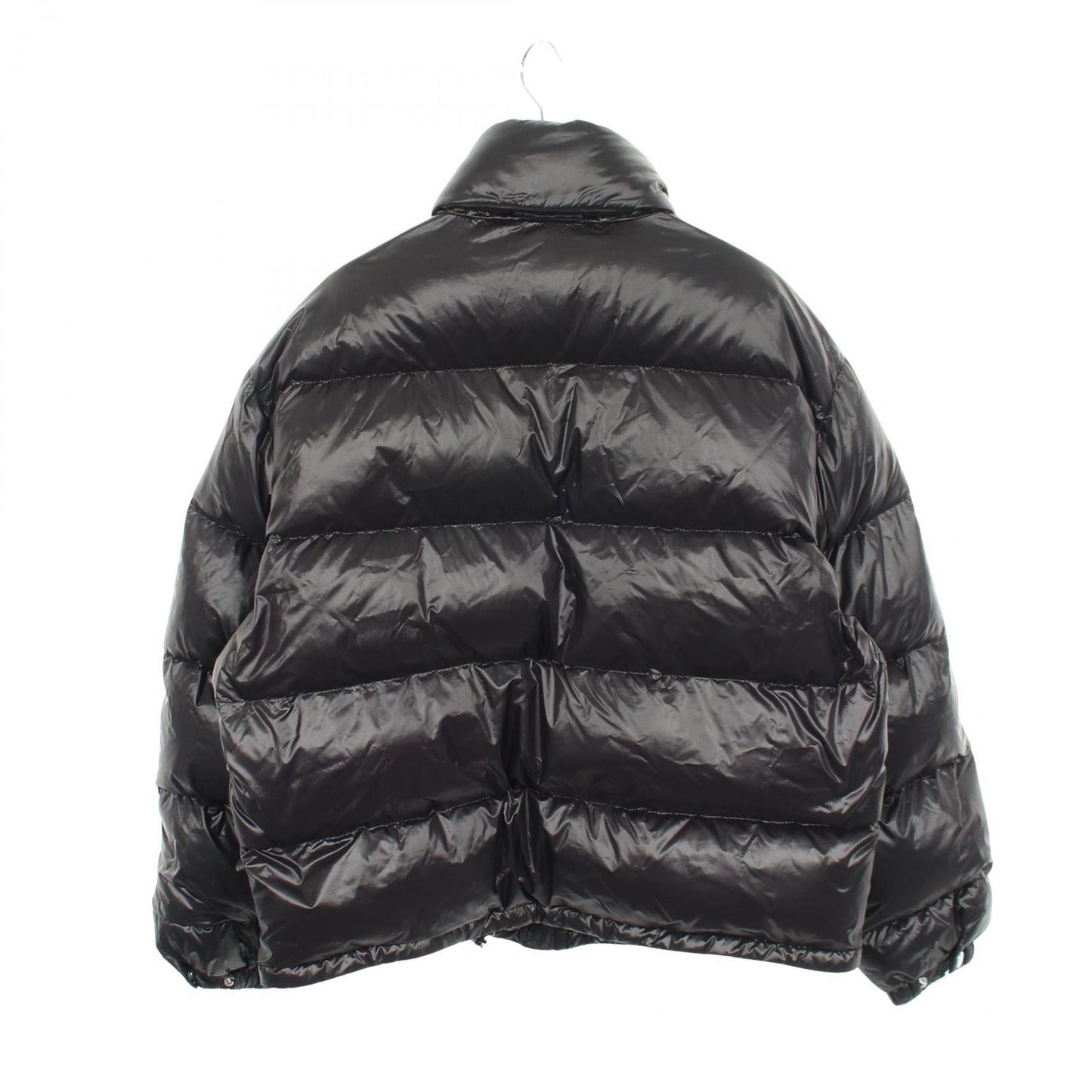 Prada Down Jacket Logo Print Hooded Black Nylon — view 2