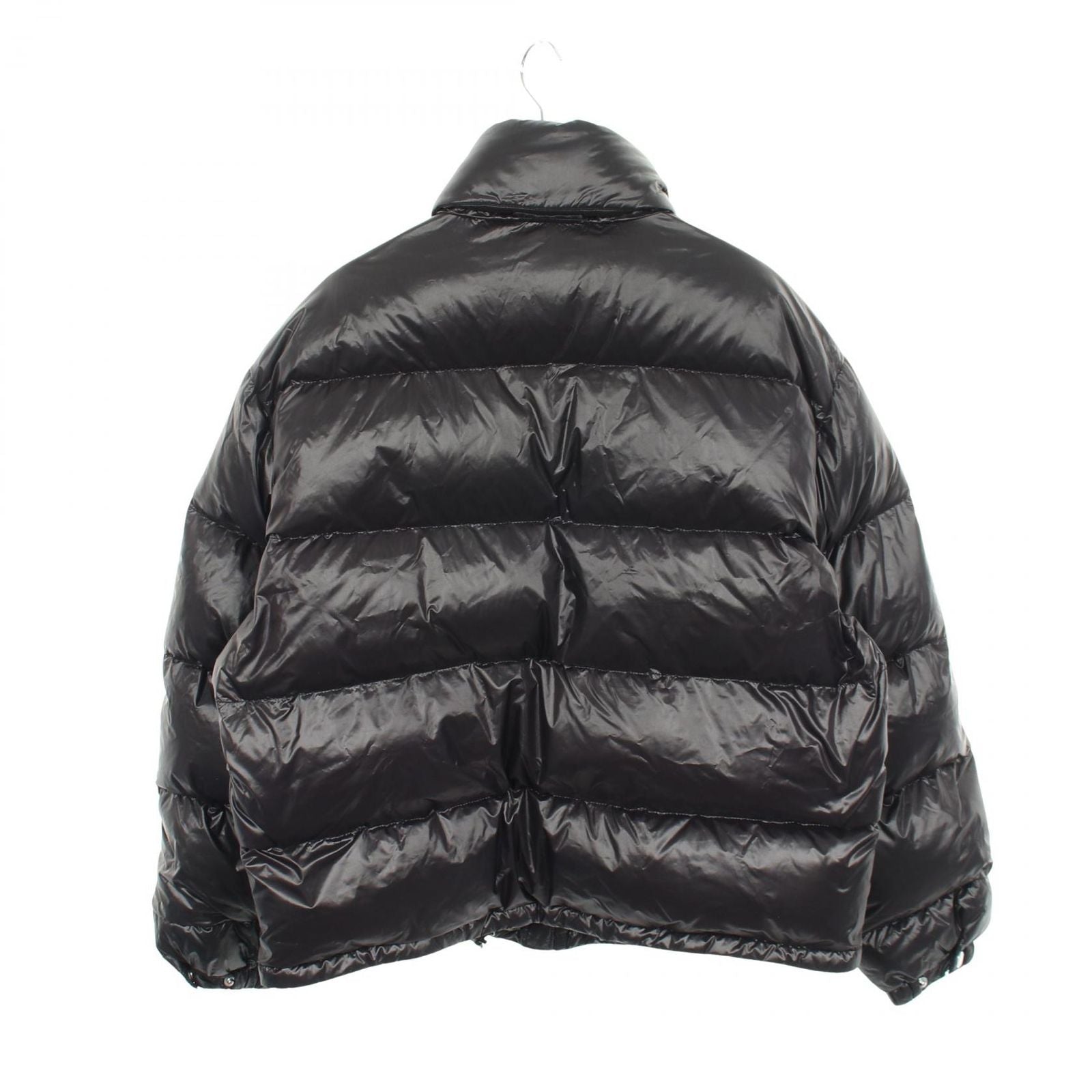 Prada Down Jacket Logo Print Hooded Black Nylon — view 2