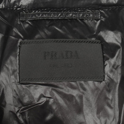 Prada Down Jacket Logo Print Hooded Black Nylon — view 3