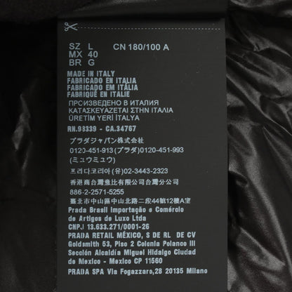 Prada Down Jacket Logo Print Hooded Black Nylon — view 4