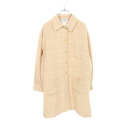 Chanel CC Logo Button Tweed Wool Coat