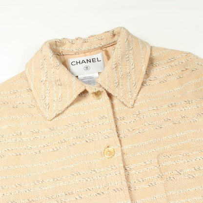 Chanel CC Logo Button Tweed Wool Coat — view 8