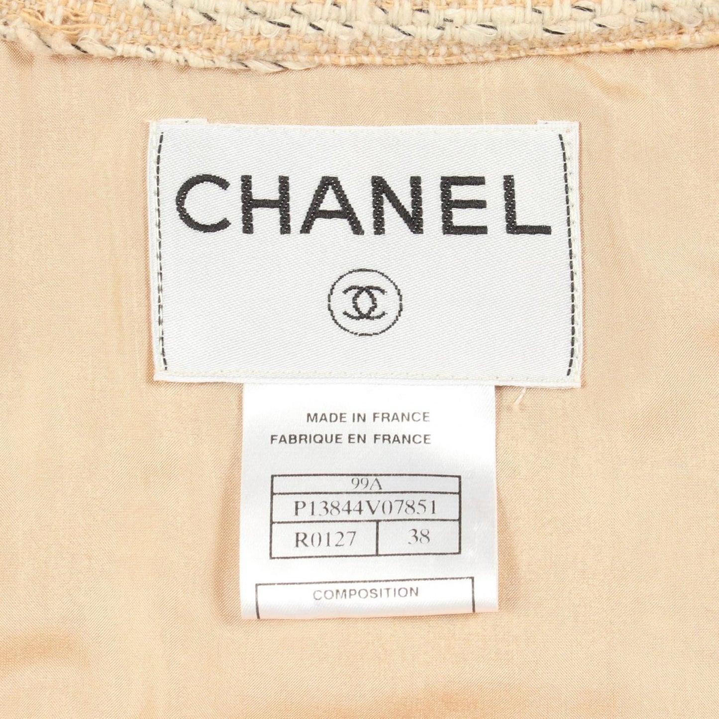 Chanel CC Logo Button Tweed Wool Coat — view 3