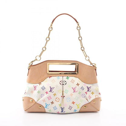 Louis Vuitton Handbag Judy MM Monogram Multicolor Blanc 2-Way Leather