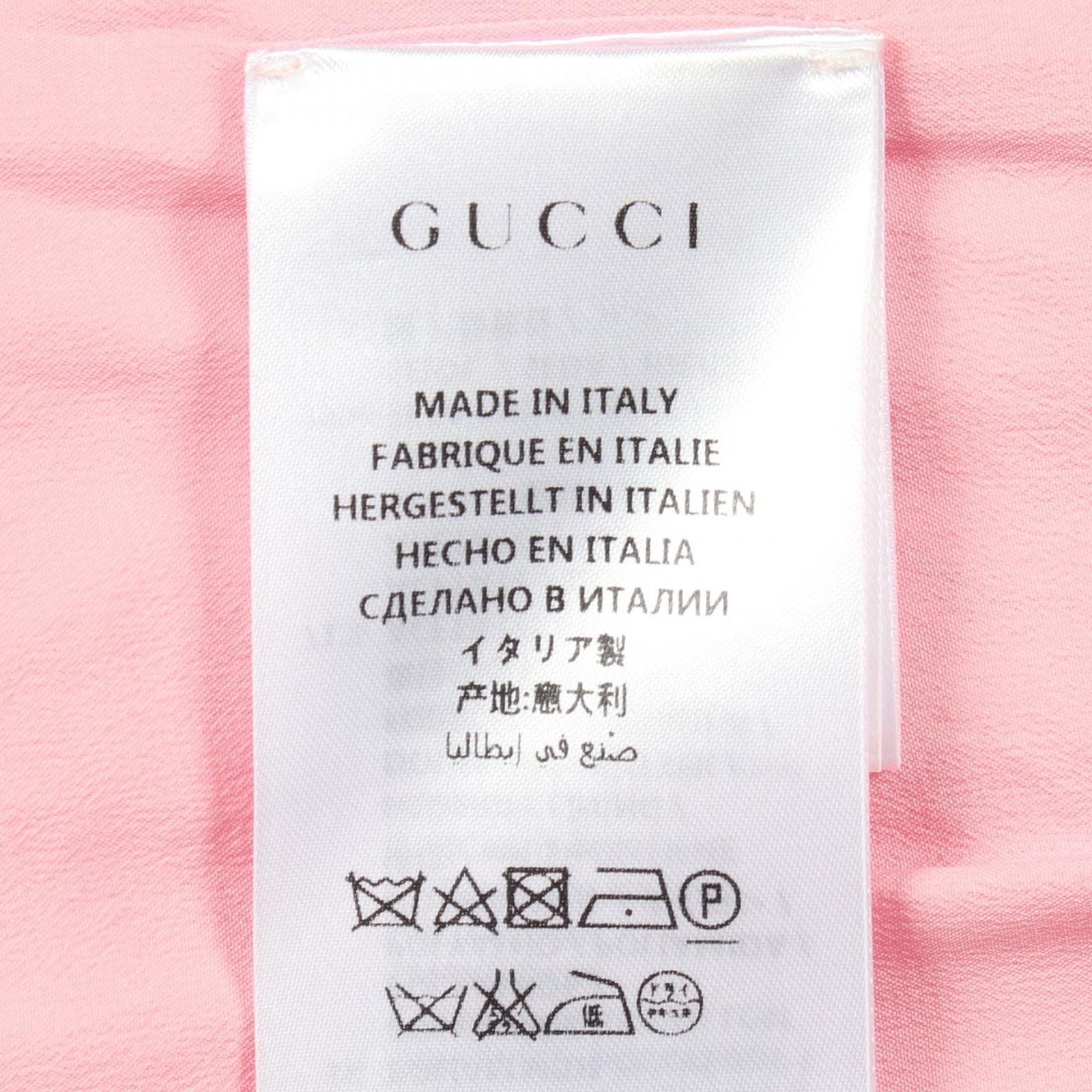 Gucci Dress Lace Floral Embroidery Pink Cotton — view 4