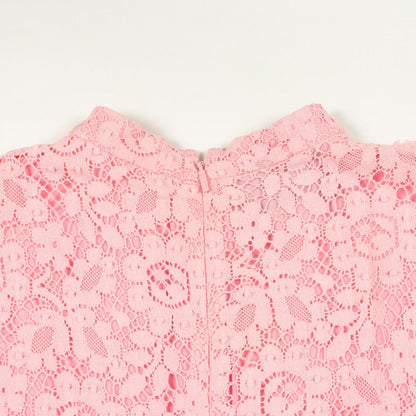 Gucci Dress Lace Floral Embroidery Pink Cotton — view 5
