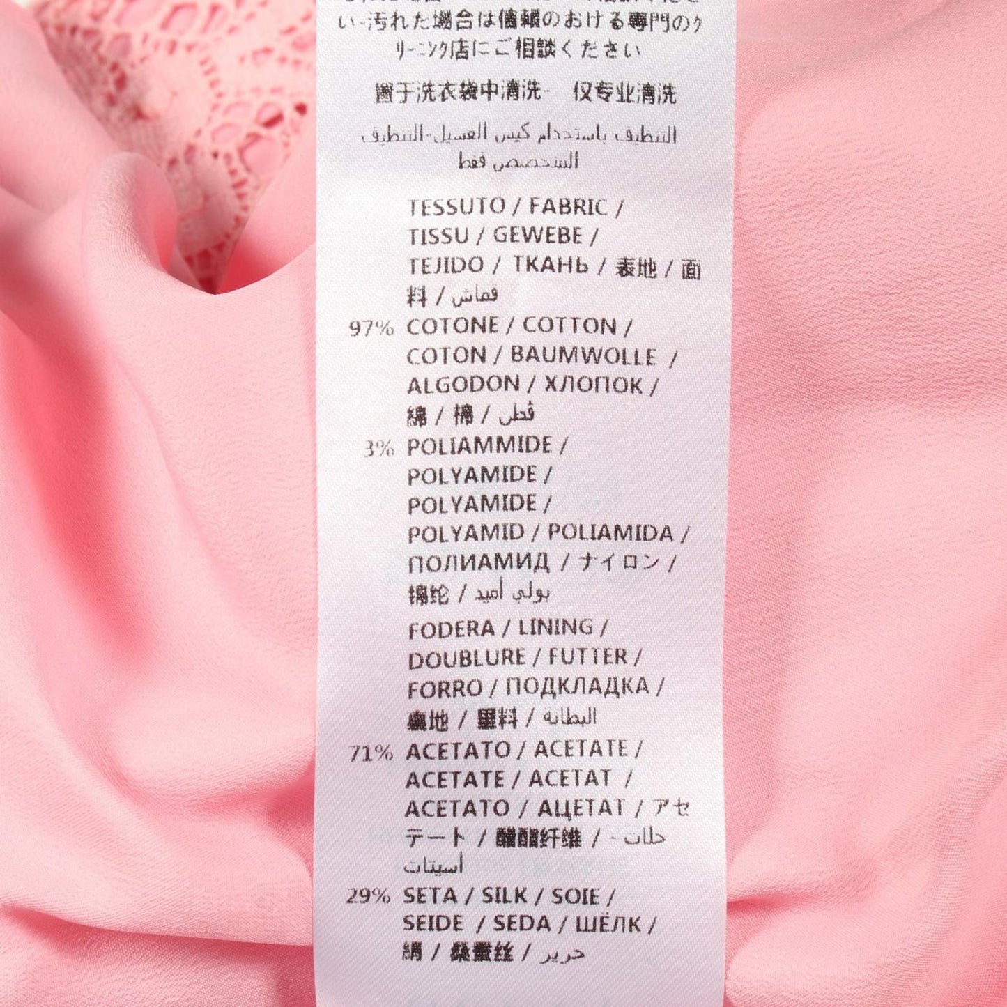 Gucci Dress Lace Floral Embroidery Pink Cotton — view 3