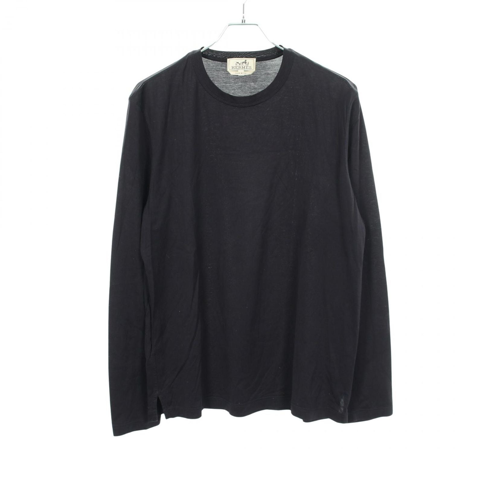Hermes Long Sleeve T-Shirt H Embroidery Crew Neck Cotton