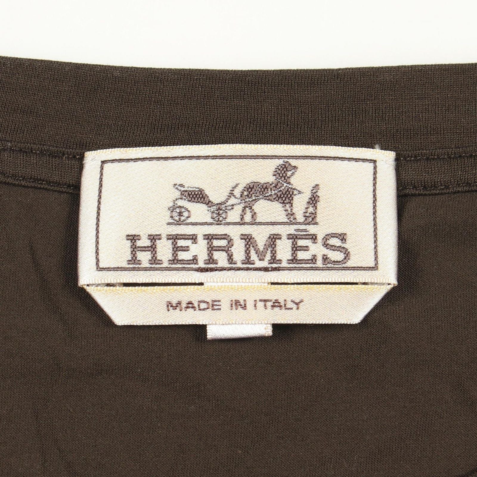 Hermes Long Sleeve T-Shirt H Embroidery Crew Neck Cotton — view 3