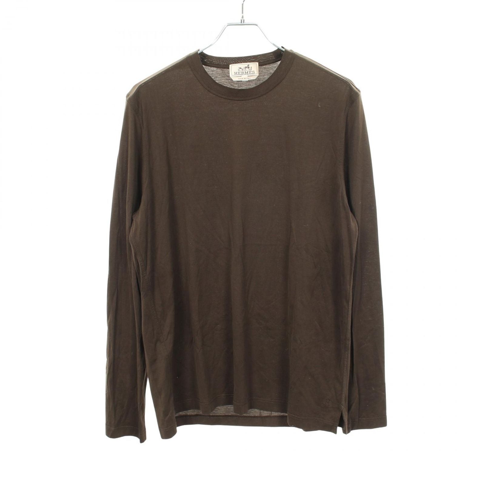 Hermes Long Sleeve T-Shirt H Embroidery Crew Neck Cotton