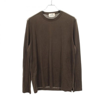 Hermes Long Sleeve T-Shirt H Embroidery Crew Neck Cotton