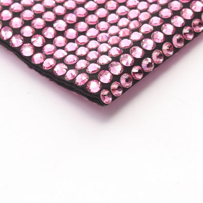 Prada Handbag Triangle Logo Crystal 2-Way Pink Fabric Leather — view 5