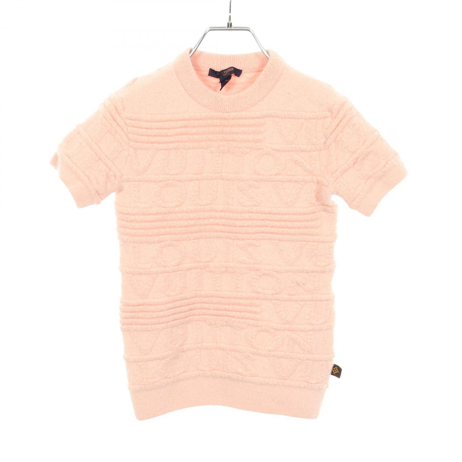 Louis Vuitton Knit Monogram Embossed Short Sleeve Wool Sweater