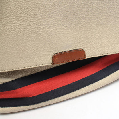 Gucci Shoulder Bag Sherry Line Navy Red Ivory Leather — view 6