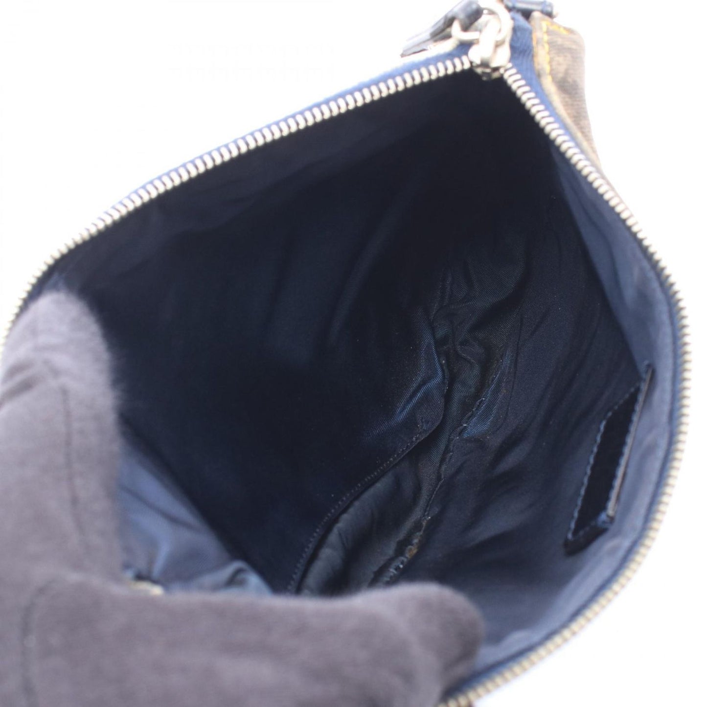 Dior Handbag Saddle Denim Pattern Brown Canvas Bag — view 3
