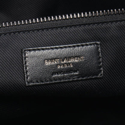 Saint Laurent Paris Boston Bag Wide Logo Puffer Black Leather — view 4