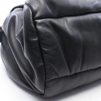 Saint Laurent Paris Boston Bag Wide Logo Puffer Black Leather — view 5