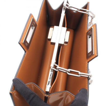 Fendi Shoulder Bag Peekaboo Cut Medium Brown Leather Chain — view 3
