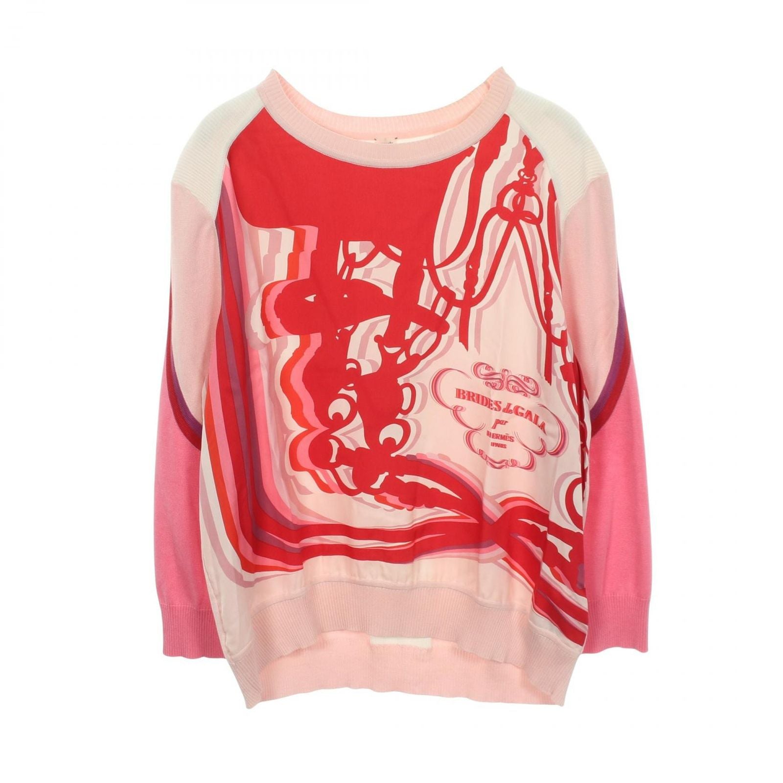 Hermes Knit Twillaine Brides de Gala Switch Silk Cotton Sweater