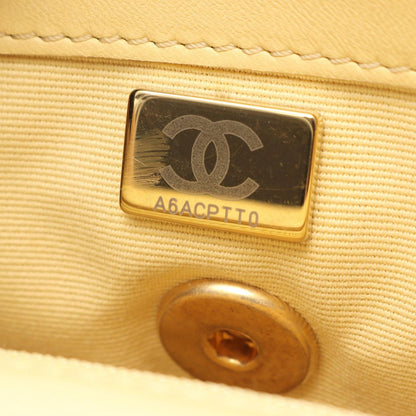 Chanel Shoulder Bag Quilted Mini Pastel Yellow Leather Small Flap Chain — view 5